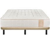 Pack colchón muelles ensacado gaviota oro 31 cm visco-grafeno + base tapizada 3d - 135x200 cm