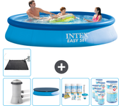 Paquete de piscina - intex - alrededor - 366x366x76 cm + accesorios cb18