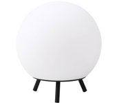 Lámpara de mesa lindby led recargable aurilia, blanco/negro, hierro, ip44