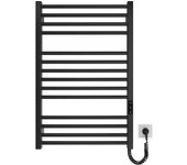 Radiador toallero eléctrico seco hygge family modelo derby bajo consumo de 77x53 color negro mate