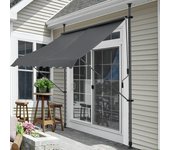 Toldo articulado stem enrollable - acero /poliéster 300 x 120 x 220-309 cm gris [pro.tec]
