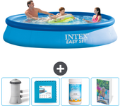 Paquete de piscina - intex - alrededor - 366x366x76 cm + accesorios cb114