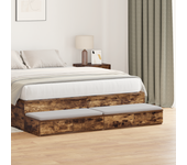 Cajones de cama vidaxl roble ahumado 135x36.5x16.5 cm madera ingenierada