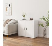 Aparador | aparador de comedor | armario de cocina de madera contrachapada blanco 80x33x70 cm cfw18365