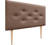 Dhome cabecero de polipiel con 3 hileras intercaladas de botones y patas cabezal tapizado cama lujo (arcilla, 105cm)