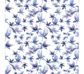 Papel pintado floral hojas azul
