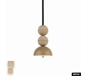 Lámpara colgante de hormigón - bosfor concrete | arena - almendra | 2 bolas | led 14w