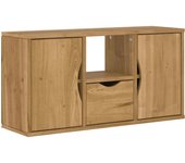 Mueble para tv | mueble de salón | mesa de tv con cajón odda 79x24x40 cm madera pino maciza cfw84109