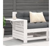 Maison exclusive - sofá de jardín con reposabrazo mesa auxiliar madera pino blanco
