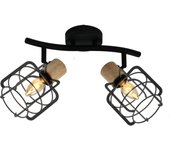 Plafón lámpara de techo de metal color negro con 2 tulipas e14. (disponible conjunto de lámparas). ref 5040/2
