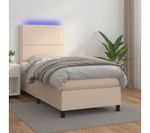 Somier de láminas con colchón y led cappuccino 90x190cm