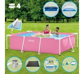 Paquete de piscina - intex - rectángulo - 220x150x60 cm + accesorios cb97