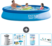 Paquete de piscina - intex - alrededor - 366x366x76 cm + accesorios a1032