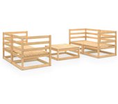 Juego de muebles de jardín 5 piezas | conjunto de comedor | conjunto de descanso madera maciza de pino cfw126059