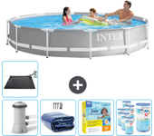 Paquete de piscina - intex - alrededor - 366x366x76 cm + accesorios cb25