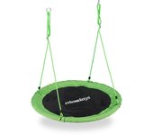 Relaxdays columpio jardín nido de altura ajustable para niños y adultos, hasta 100 kg, verde, ø 110 cm