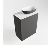 Mondiaz fowy 40cm mueble fondo reducido dark grey. con lavabo sobre mueble poole posición derecho 1 orificio dark grey