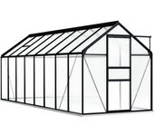 Vidaxl invernadero con estructura base aluminio gris antracita 9,31 m²
