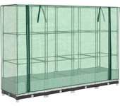 Jardinera，arriate ，macetacon cubierta invernadero aspecto ratán 160x40x123 cm cfw47443