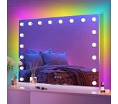 Espejo maquillaje con luz de pared 80x58cm - tira luminosa rgb lateral