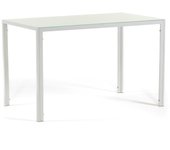 Mesa de interior 120x70 cm con tablero de vidrio templado ettore blanco