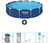 Paquete de piscina - bestway - alrededor - 396x396x84 cm + accesorios cb58