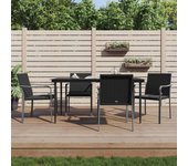 Juego comedor jardín 5 piezas，conjunto de comedor de exterior，conjunto de jardín y cojines ratán sintético y acero cfw935016