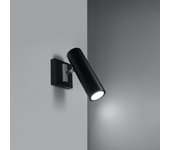 Aplique invicta negro led con bombilla 3000k - 8x8x20cm sollux