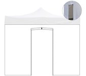 Lona lateral impermeable blanca 4,5x2mt con puerta enrollable para cenador plegable 4,5x3mt