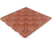 Pack ahorro 24 losetas autoventiladas (2 m² aprox. - terracota/teja) - para suelos de piscinas, terrazas, tarima, césped artificial, trasteros...