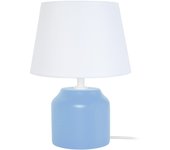 Lámpara de noche tosel mary b tela cilindro azul d16 x h24 cm