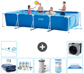 Paquete de piscina - intex - rectángulo - 450x220x84 cm + accesorios a322