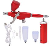Mini kit de aerógrafo con bomba de aire automática recargable, pistola pulverizadora con un máximo de 30 psi, adecuado para modelos de remeras y paste