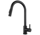 Grifo de cocina negro, grifo giratorio de 360° de acero inoxidable, grifo monomando moderno para fregadero.