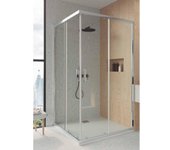 Mampara ducha rectangular corredera, 70x120x195 cm, vidrio de seguridad 6 mm. transparente con anti-cal, perfil cromado brillo.reversible