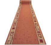 Alfombra de pasillo con refuerzo de goma jena color cobre 80cm 80x550 cm