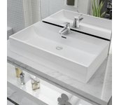 Maison exclusive - lavabo con orificio para grifo cerámica 76x42,5x14,5 cm blanco