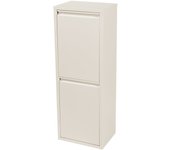 Cubo de reciclaje sollentuna 2x14 l - blanco roto [en.casa]