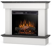 Tormes - chimenea eléctrica independiente con calefacción por suelo radiante led - 23' - blanco mate / mármol negro - 100,5 x 89 x 33,5