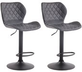 Set de 2 taburetes cork en simil cuero gris|negro