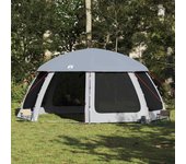 Carpa de piscina con techo desmontable y paredes de malla gris, 612 x 612 cm
