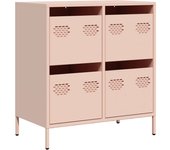 Aparador | aparador de comedor | armario de cocina de acero laminado en frío rosa 68x39x73,5 cm cfw34256