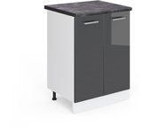 Vicco mueble bajo de cocina r-line, antracita alto brillo, 60 cm , et antracita