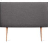 Dhome cabecero de lino natural liso con patas cabezal tapizado cama dormitorio moderno top trending (gris oscuro, 105cm)