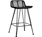 Pack 2 uds taburete alto | sillas de cocina | taburete de cocina ratán negro cfw55741