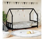 Maison exclusive - estructura de cama para niños madera de pino negro 90x200 cm
