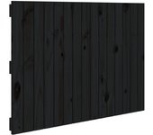 Cabecero de cama de pared madera maciza pino negro 95,5x3x60 cm