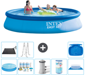 Paquete de piscina - intex - alrededor - 396x396x84 cm + accesorios a732