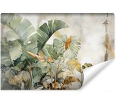 Papel pintado vlieseline foto para habitación hojas acuarela naturaleza 360cm x 240cm