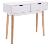Mobelcenter - mueble recibidor fiano estilo nórdico con 2 cajones - color blanco - ancho: 90 cm x alto: 78 cm x fondo: 35 cm (1469)